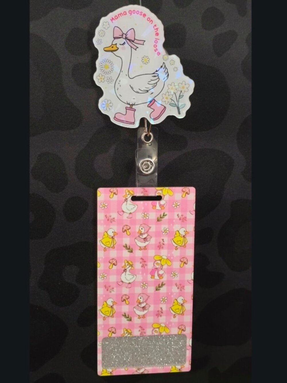 Mama Goose Reel & Buddy Novelty Acrylic Badge Set